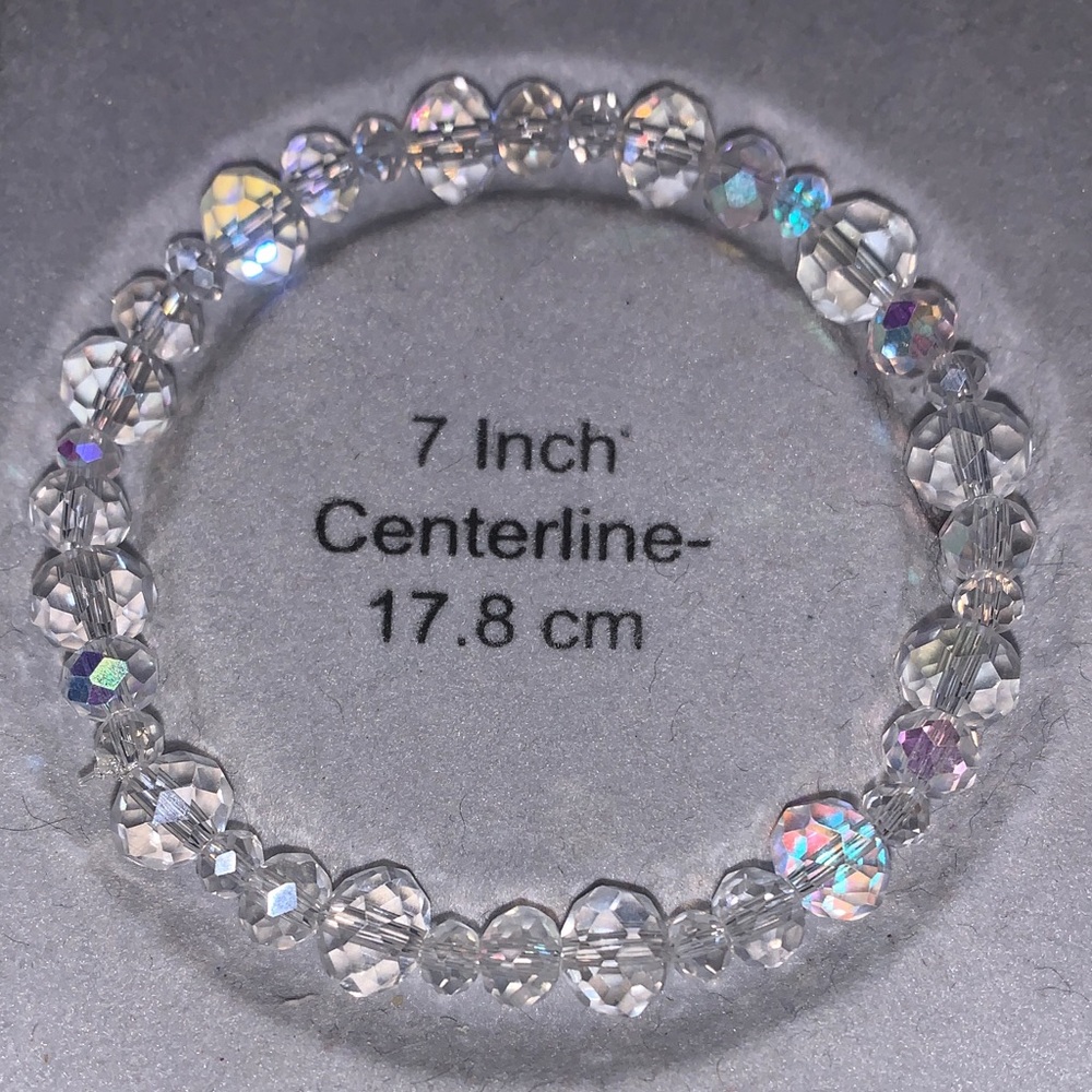Aurora borealis Crystal Beaded stretch Bracelet